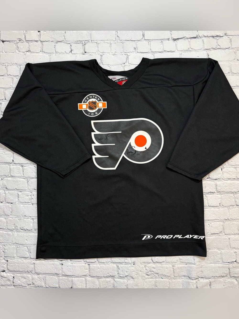 Pro Player Philadelphia Flyers NHL Vintage Hockey Jersey Black Orange L Flaws*